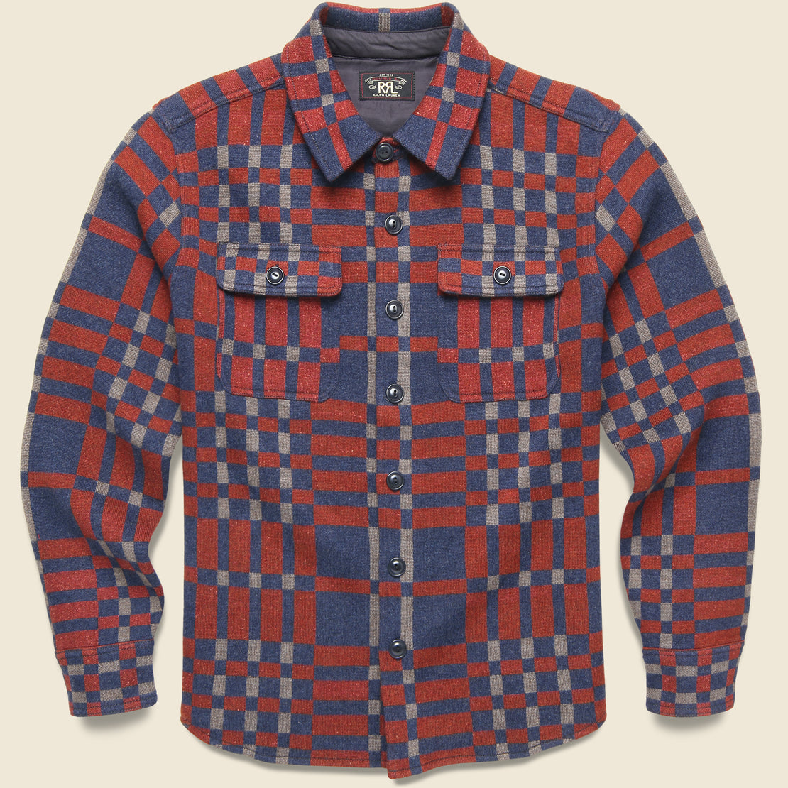 RRL Matlock Sweater Workshirt - Red/Brown/Multi