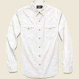 Slim Fit Western Shirt - White - RRL - STAG Provisions - Tops - L/S Woven - Solid