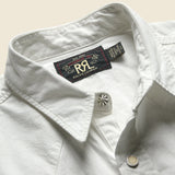 Slim Fit Twill Western Shirt - White - RRL - STAG Provisions - Tops - L/S Woven - Solid