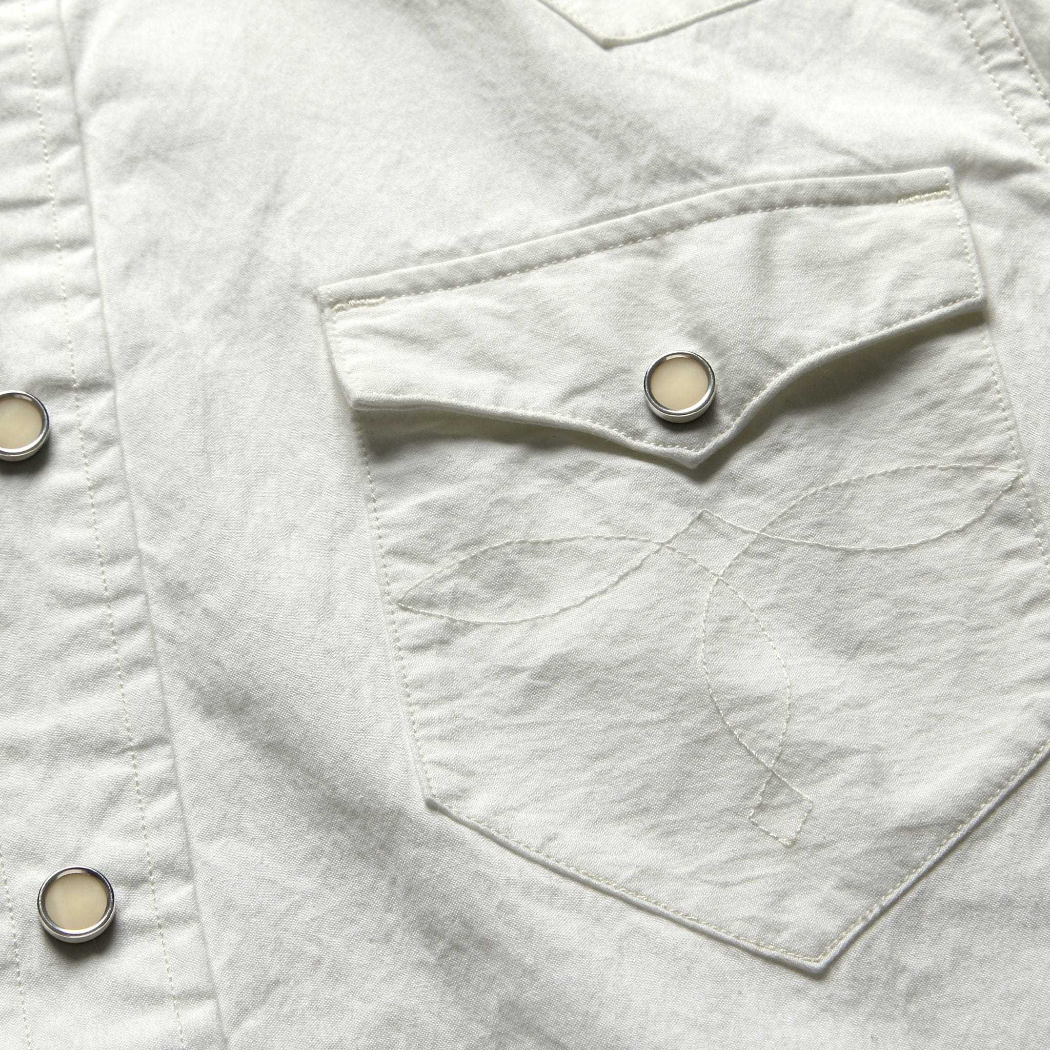 
                          Slim Fit Twill Western Shirt - White - RRL - STAG Provisions - Tops - L/S Woven - Solid
                        