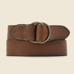 Distressed Leather Double-O Ring Belt - Vintage Brown - RRL - STAG Provisions - Accessories - Belts