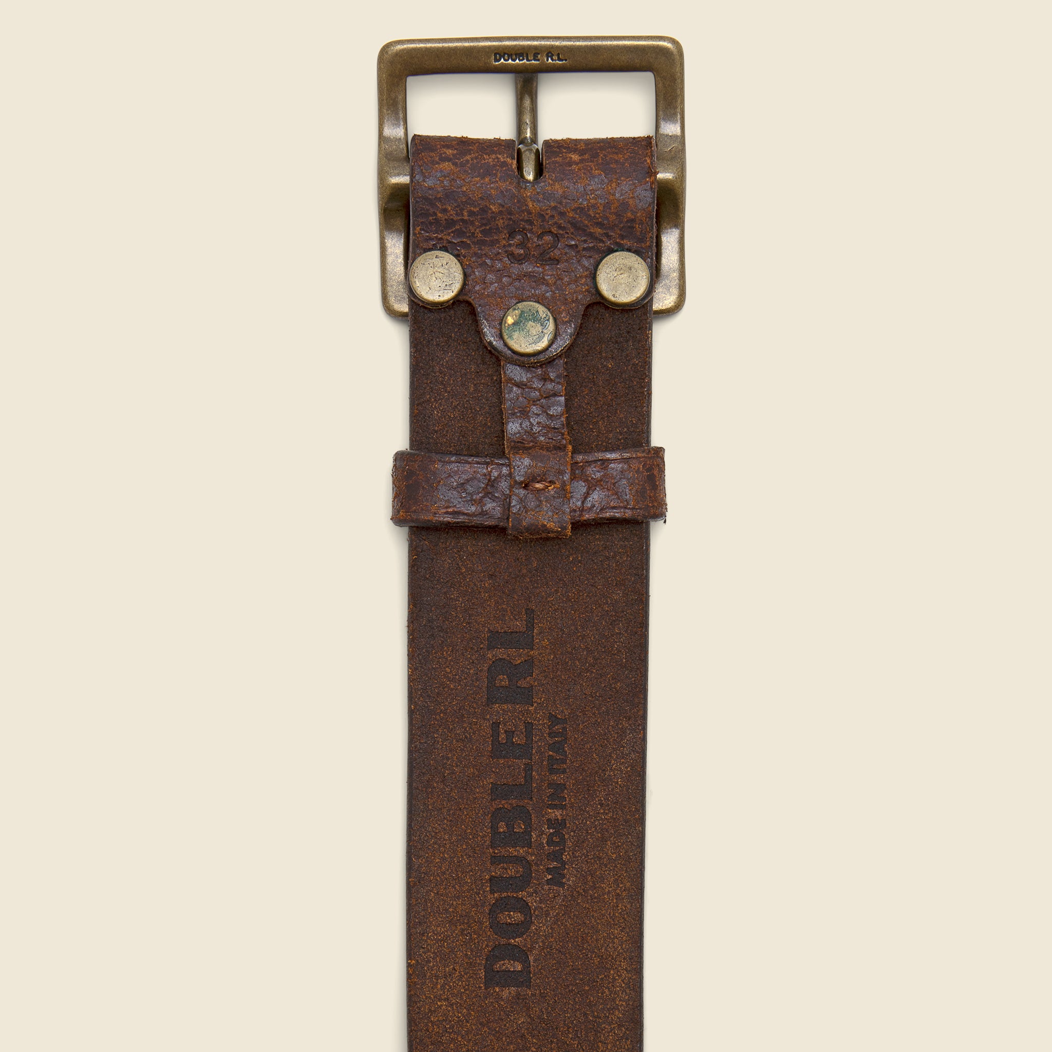 
                          Distressed Leather Belt - Distressed Tan - RRL - STAG Provisions - Accessories - Belts
                        