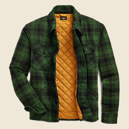 Brown Bear Overshirt - Green/Mountain Yellow - RRL - STAG Provisions - W - Outerwear - Coat/Jacket