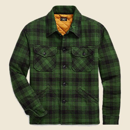 Brown Bear Overshirt - Green/Mountain Yellow - RRL - STAG Provisions - W - Outerwear - Coat/Jacket