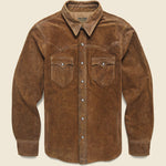 Willett Suede Shirt Jacket - Brown - RRL - STAG Provisions - Outerwear - Shirt Jacket