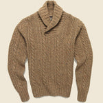 Cable Knit Shawl Sweater - Brown - RRL - STAG Provisions - Tops - Sweater