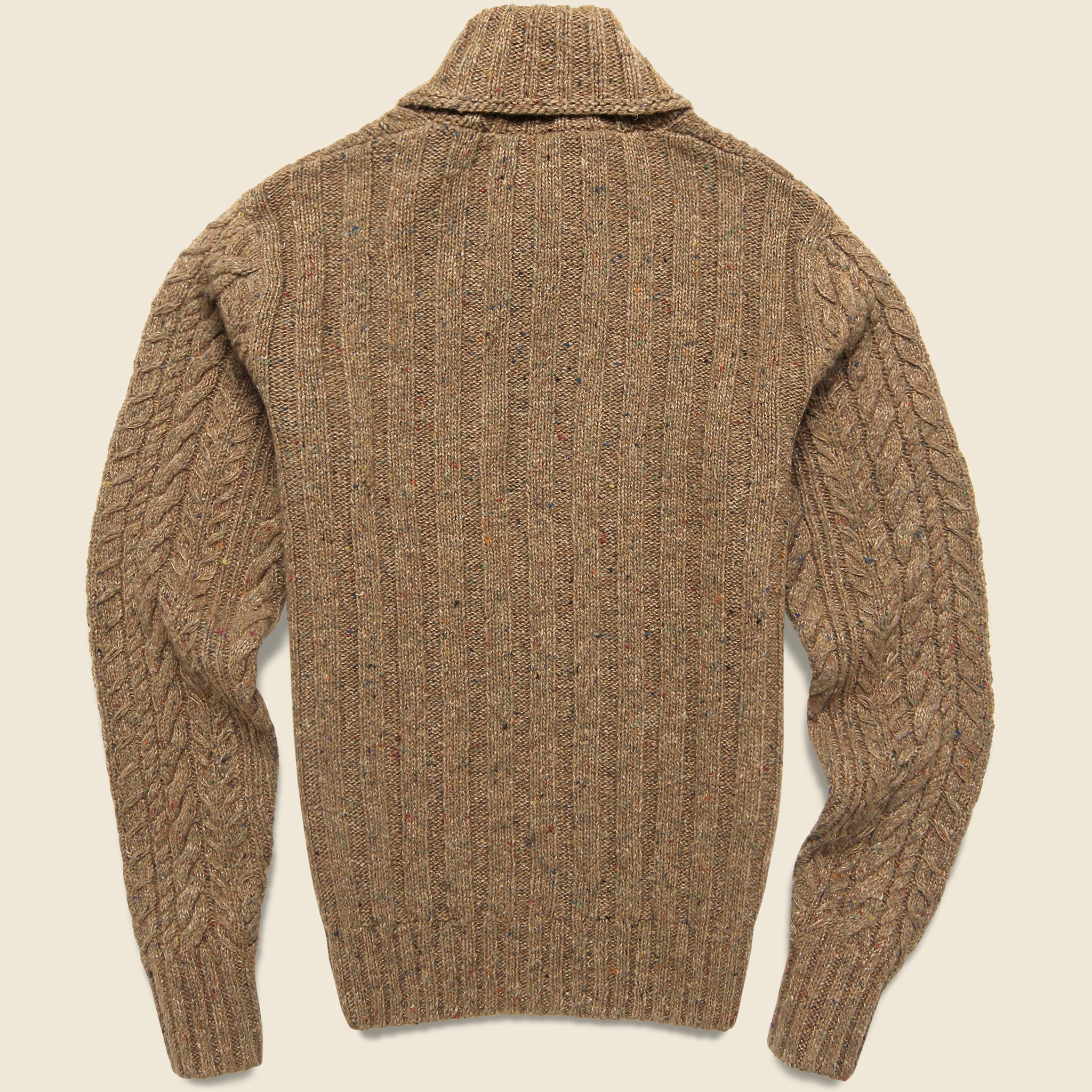 
                          Cable Knit Shawl Sweater - Brown - RRL - STAG Provisions - Tops - Sweater
                        