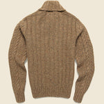 Cable Knit Shawl Sweater - Brown - RRL - STAG Provisions - Tops - Sweater