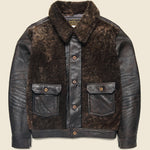 Leather Grizzly Jacket - Black & Brown - RRL - STAG Provisions - Outerwear - Coat / Jacket