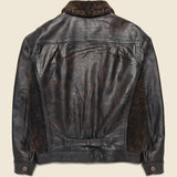 Leather Grizzly Jacket - Black & Brown - RRL - STAG Provisions - Outerwear - Coat / Jacket