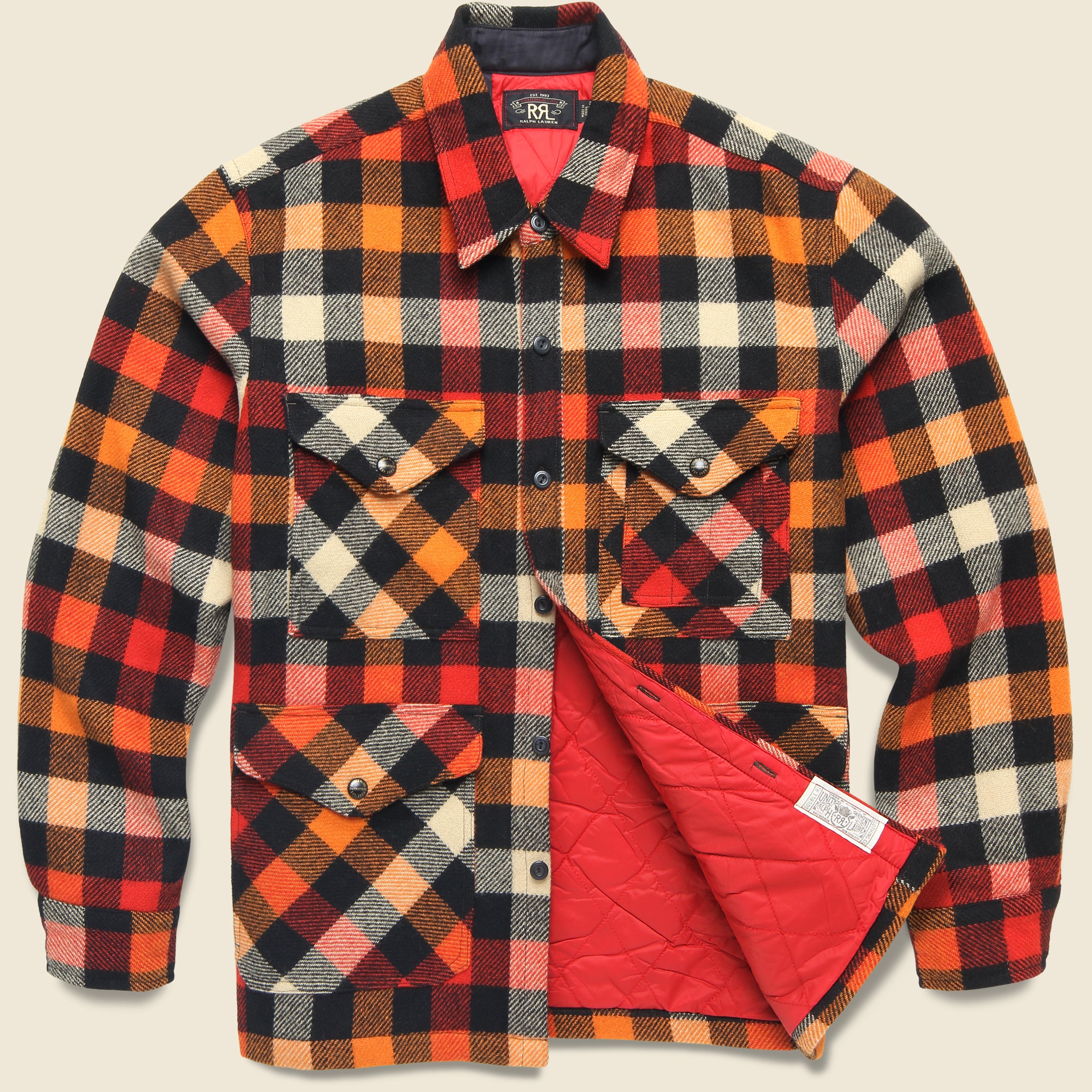 
                          Lined Mason Overshirt - Red/Orange - RRL - STAG Provisions - Outerwear - Shirt Jacket
                        