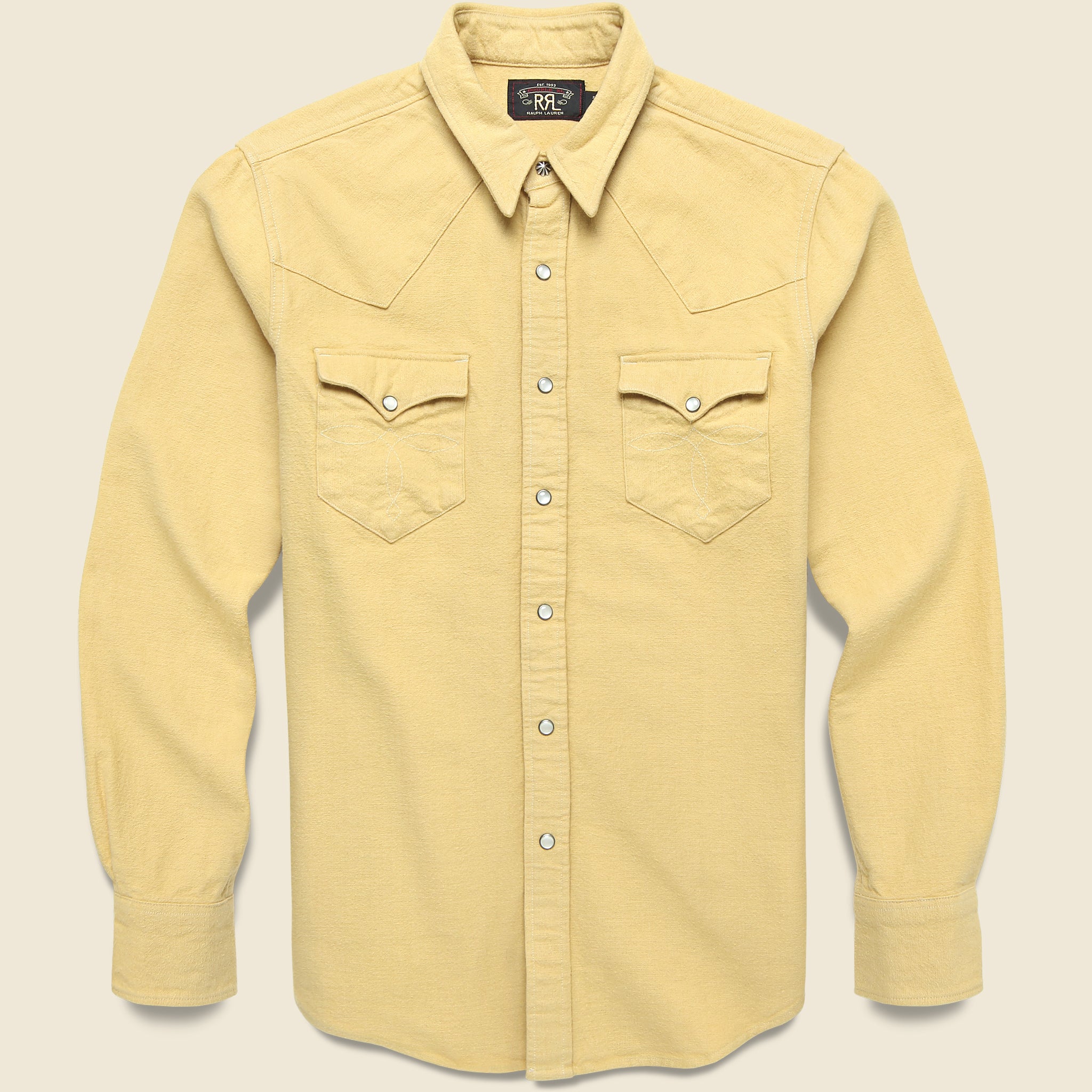 Chamois Western Shirt - Yellow - RRL - STAG Provisions - Tops - L/S Woven - Solid