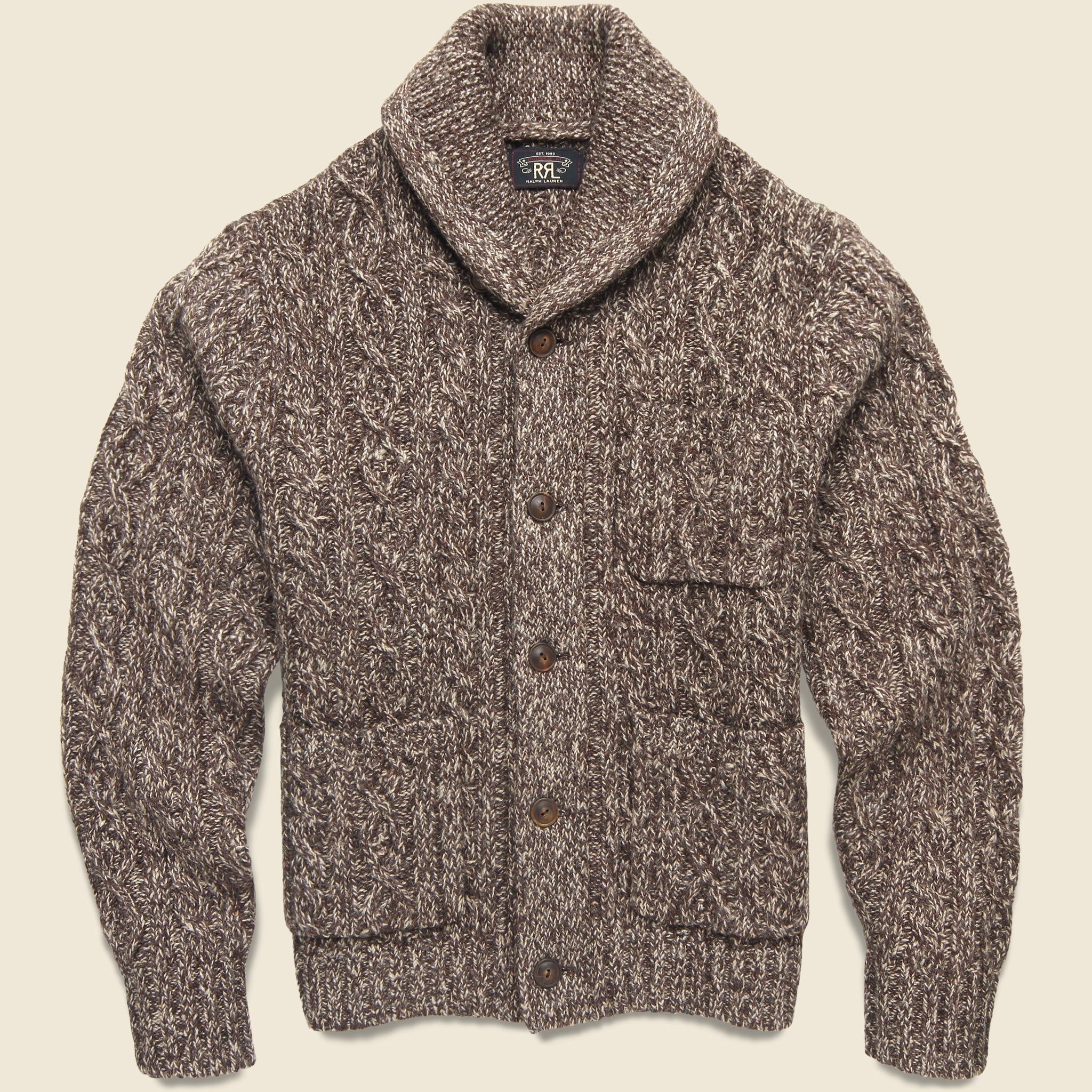 Marled Shawl Collar Cardigan - Brown - RRL - STAG Provisions - Tops - Sweater