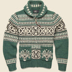 Hand-Knit Zip Cardigan - Green - RRL - STAG Provisions - Tops - Sweater