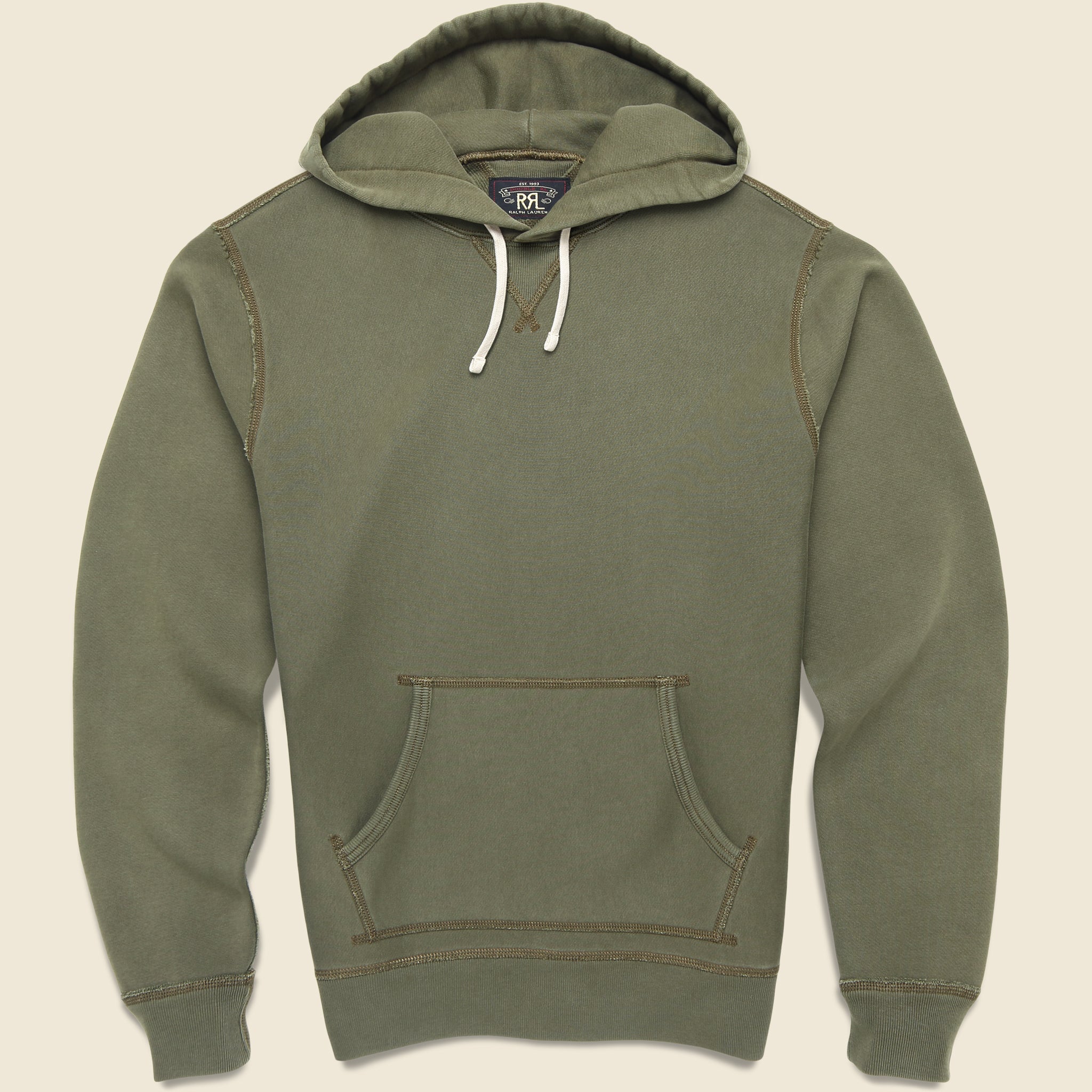 Overdyed Fleece Hoodie - Olive - RRL - STAG Provisions - Tops - Fleece / Sweatshirt