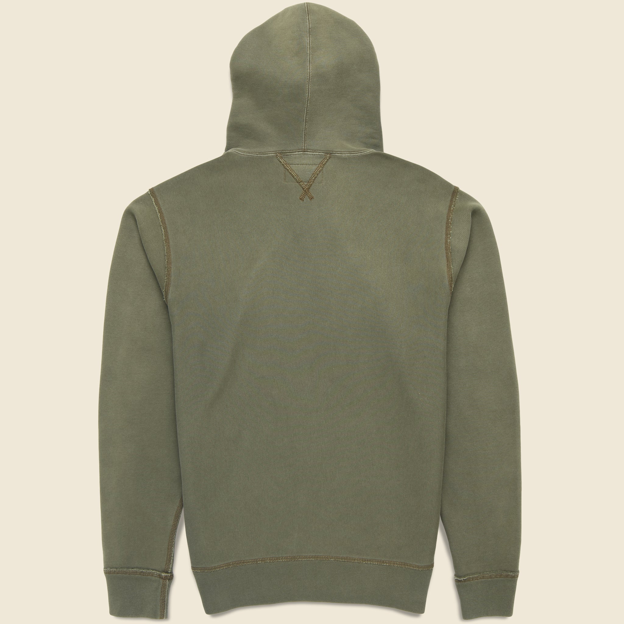 Overdyed Fleece Hoodie - Olive - RRL - STAG Provisions - Tops - Fleece / Sweatshirt