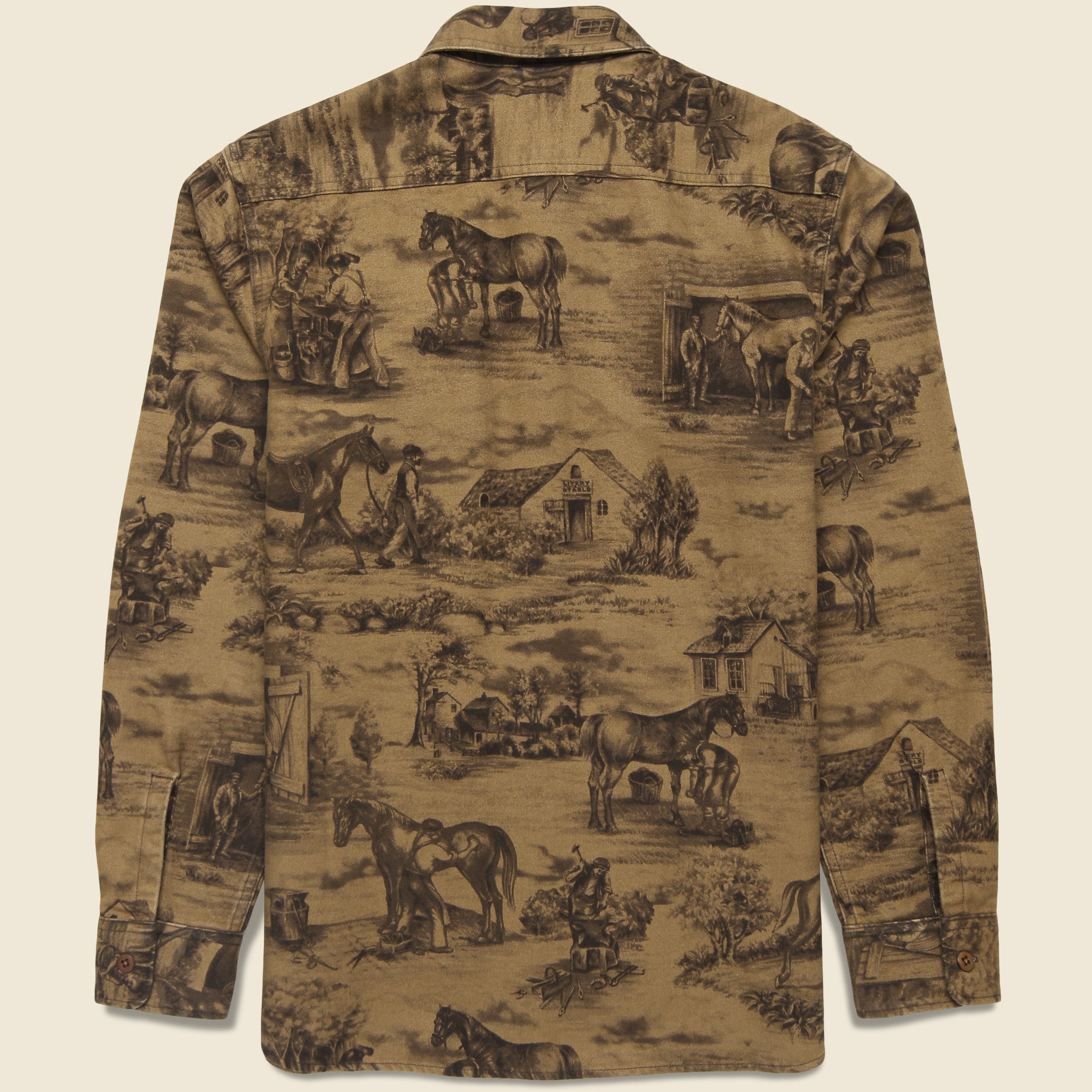 Moleskin Stables Sport Shirt - Brown - RRL - STAG Provisions - Tops - L/S Woven - Other Pattern