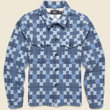 Jacquard Regiment Overshirt - Blue - RRL - STAG Provisions - Tops - L/S Woven - Overshirt