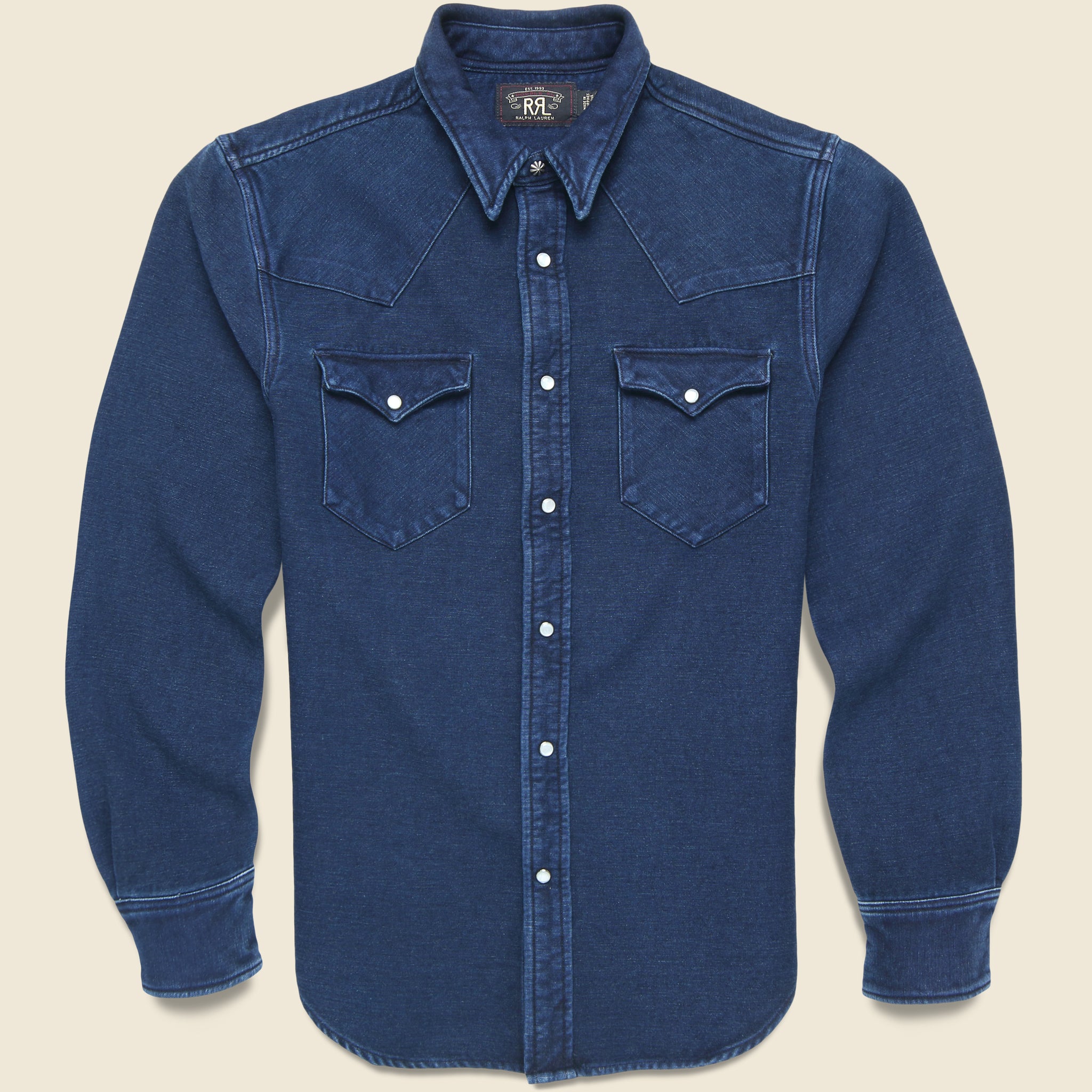 Chamois Roper Western - Indigo - RRL - STAG Provisions - Tops - L/S Woven - Solid