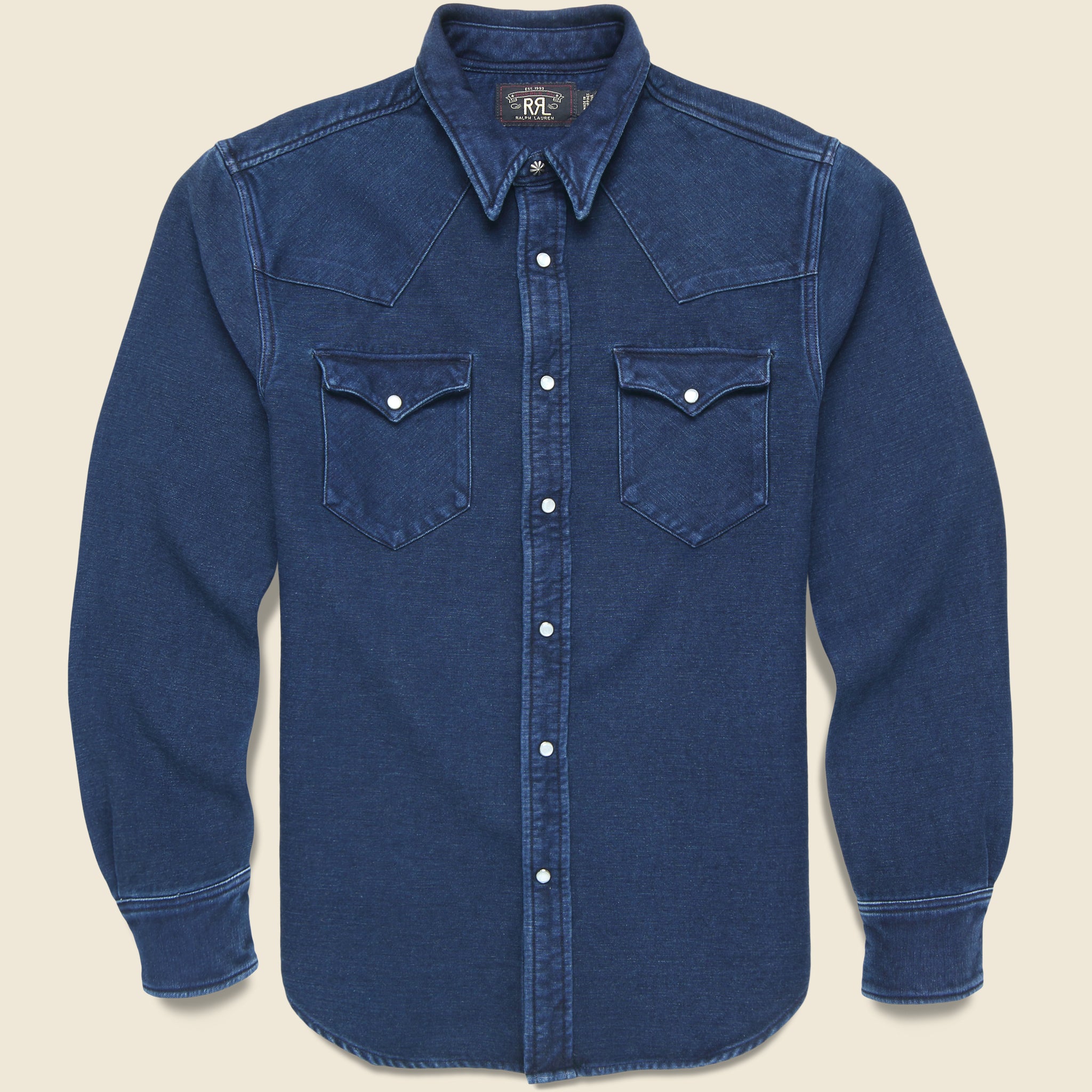 Chamois Roper Western - Indigo - RRL - STAG Provisions - Tops - L/S Woven - Solid