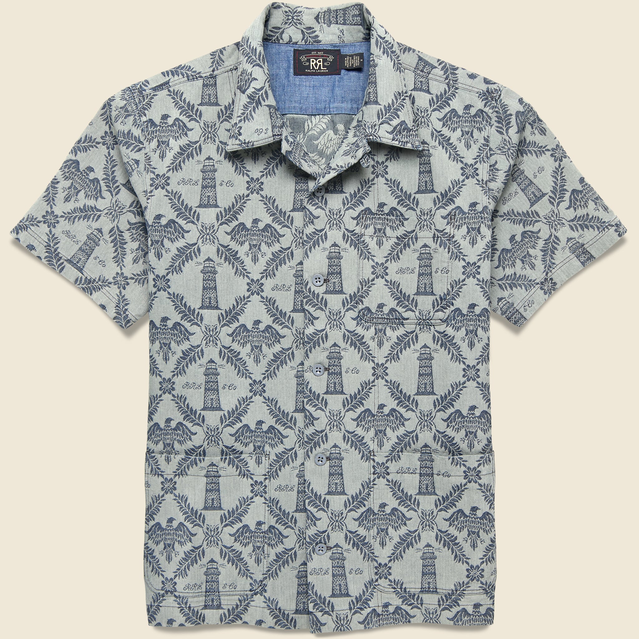 Wayne Camp Shirt - Indigo - RRL - STAG Provisions - Tops - S/S Woven - Other Pattern