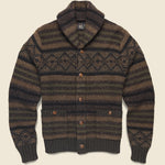 Float Jacquard Shawl Cardigan - Brown Olive - RRL - STAG Provisions - Tops - Sweater