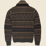 Float Jacquard Shawl Cardigan - Brown Olive - RRL - STAG Provisions - Tops - Sweater