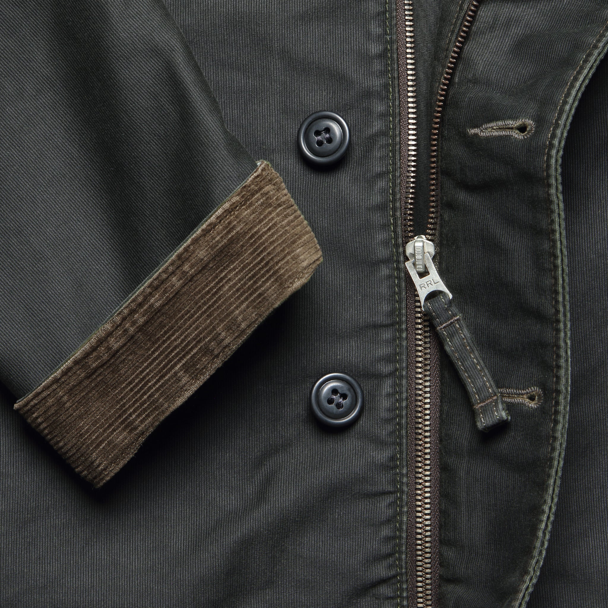 
                          Corduroy Collar Deck Jacket - Black
                        