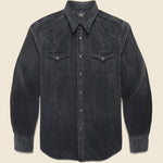 Slim Fit Corduroy Western Shirt - Black - RRL - STAG Provisions - Tops - L/S Woven - Corduroy