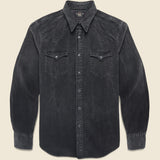 Slim Fit Corduroy Western Shirt - Black - RRL - STAG Provisions - Tops - L/S Woven - Corduroy
