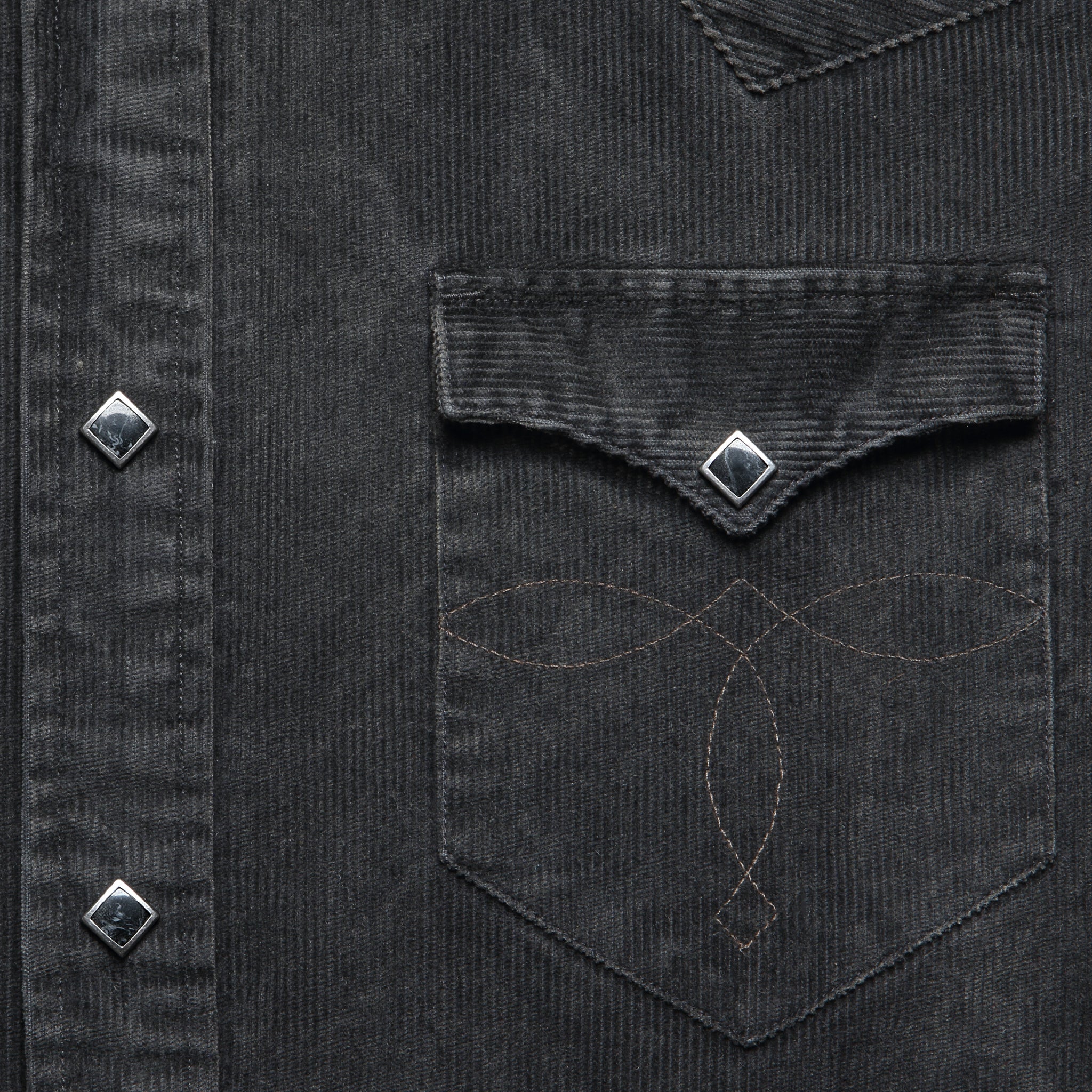 Slim Fit Corduroy Western Shirt - Black - RRL - STAG Provisions - Tops - L/S Woven - Corduroy