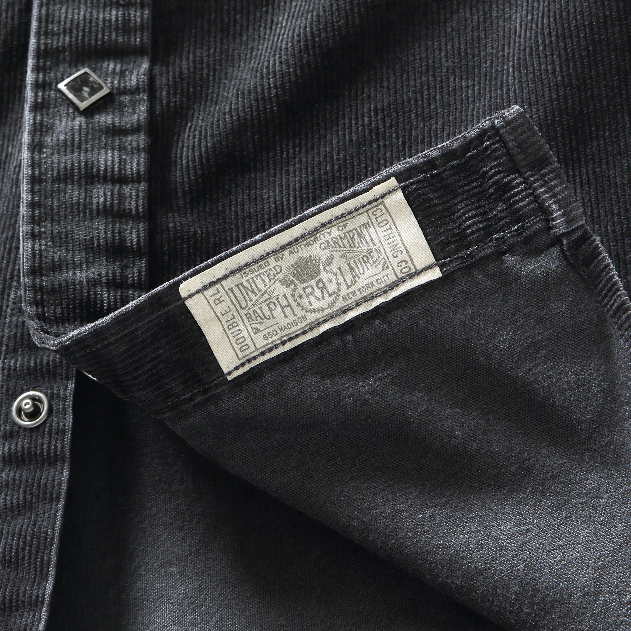 Slim Fit Corduroy Western Shirt - Black - RRL - STAG Provisions - Tops - L/S Woven - Corduroy