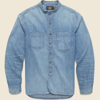 Denim Band Collar Shirt - Manvil Wash