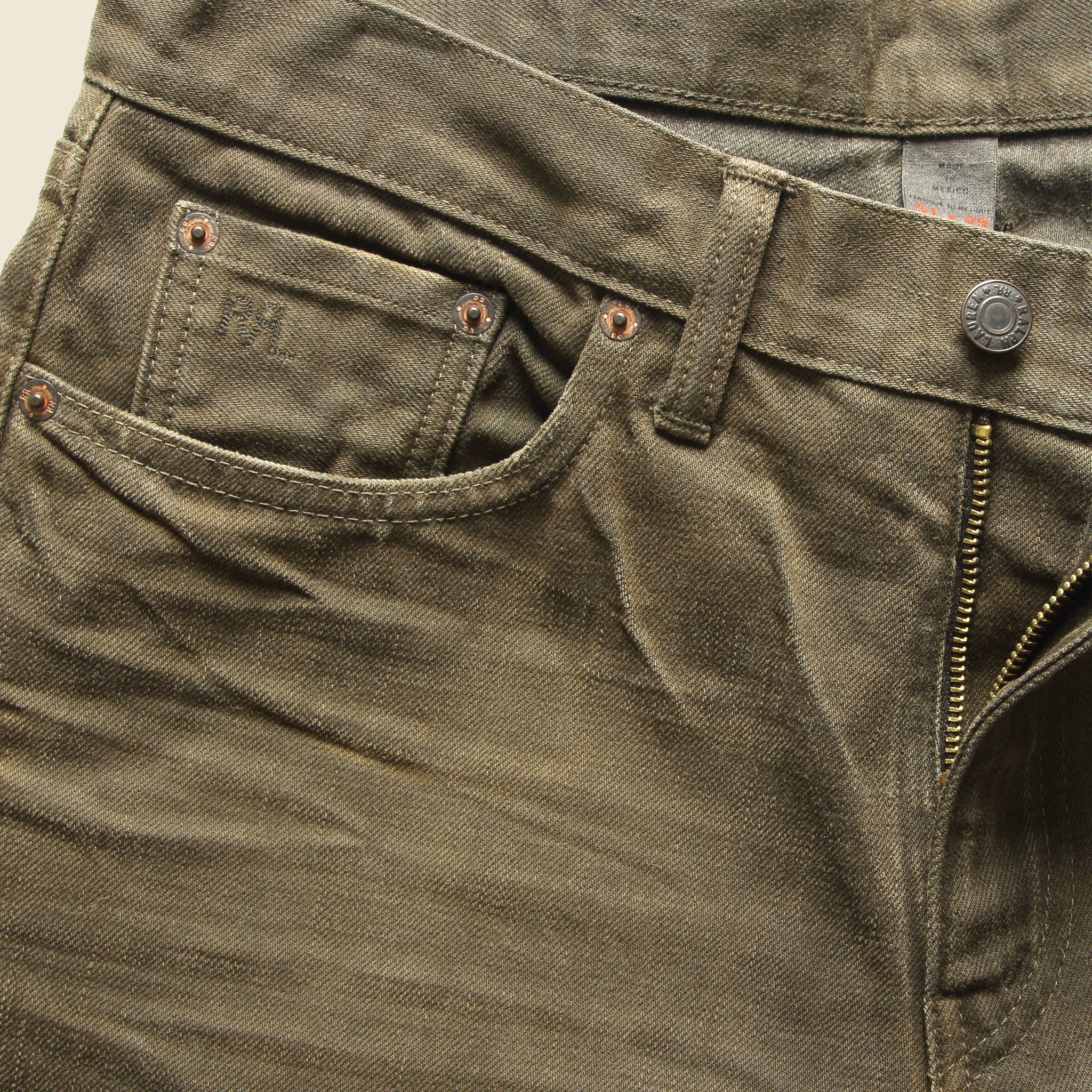 
                          Slim Fit Jean - Distressed Brown - RRL - STAG Provisions - Pants - Denim
                        