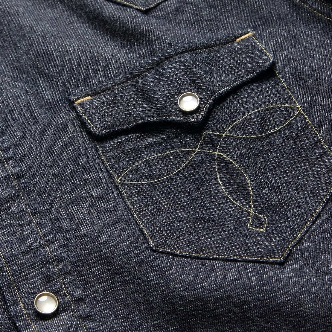 Buffalo Western Denim Shirt - Rinse - RRL - STAG Provisions - Tops - L/S Woven - Solid