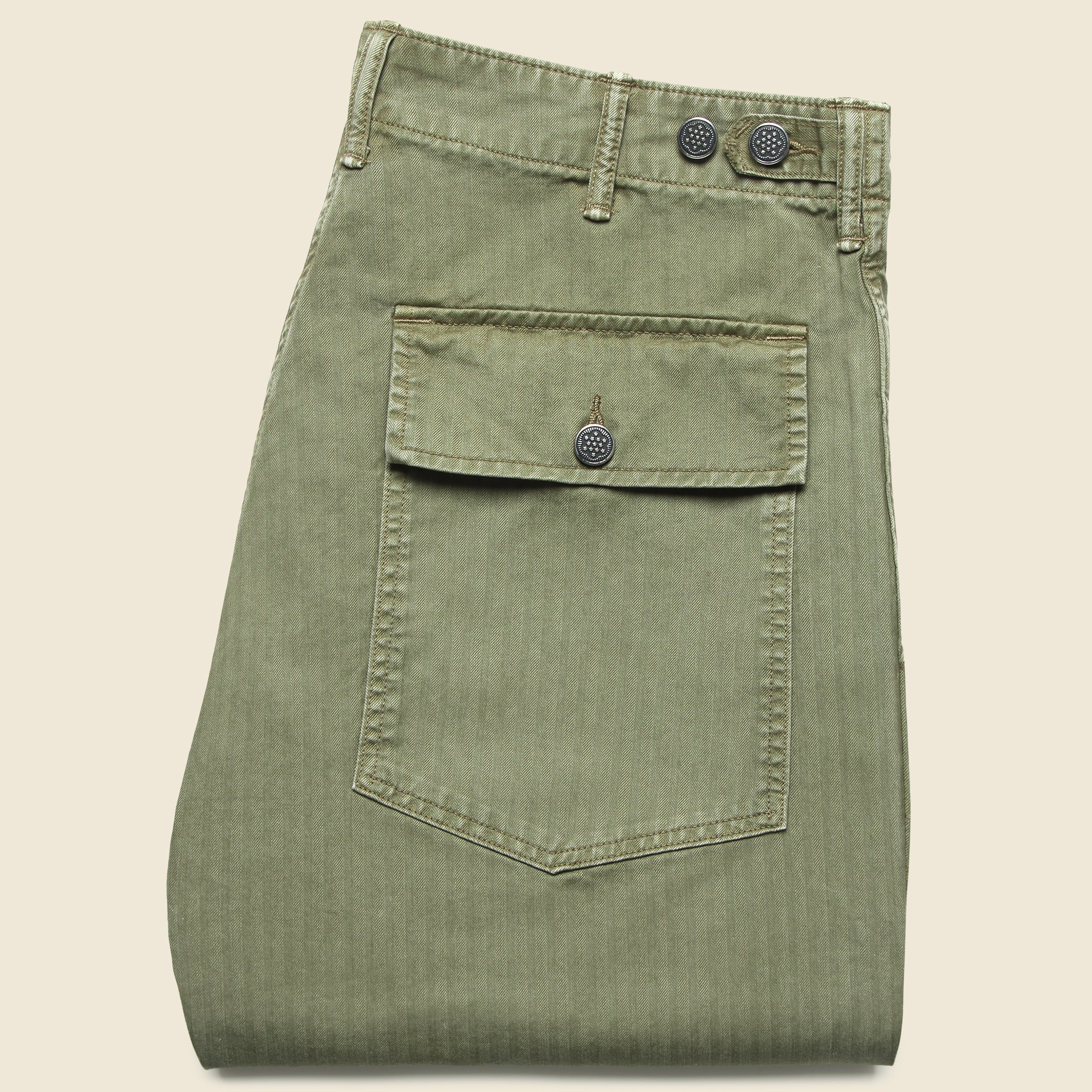 
                          Cotton Herringbone Pant - Green - RRL - STAG Provisions - Pants - Twill
                        