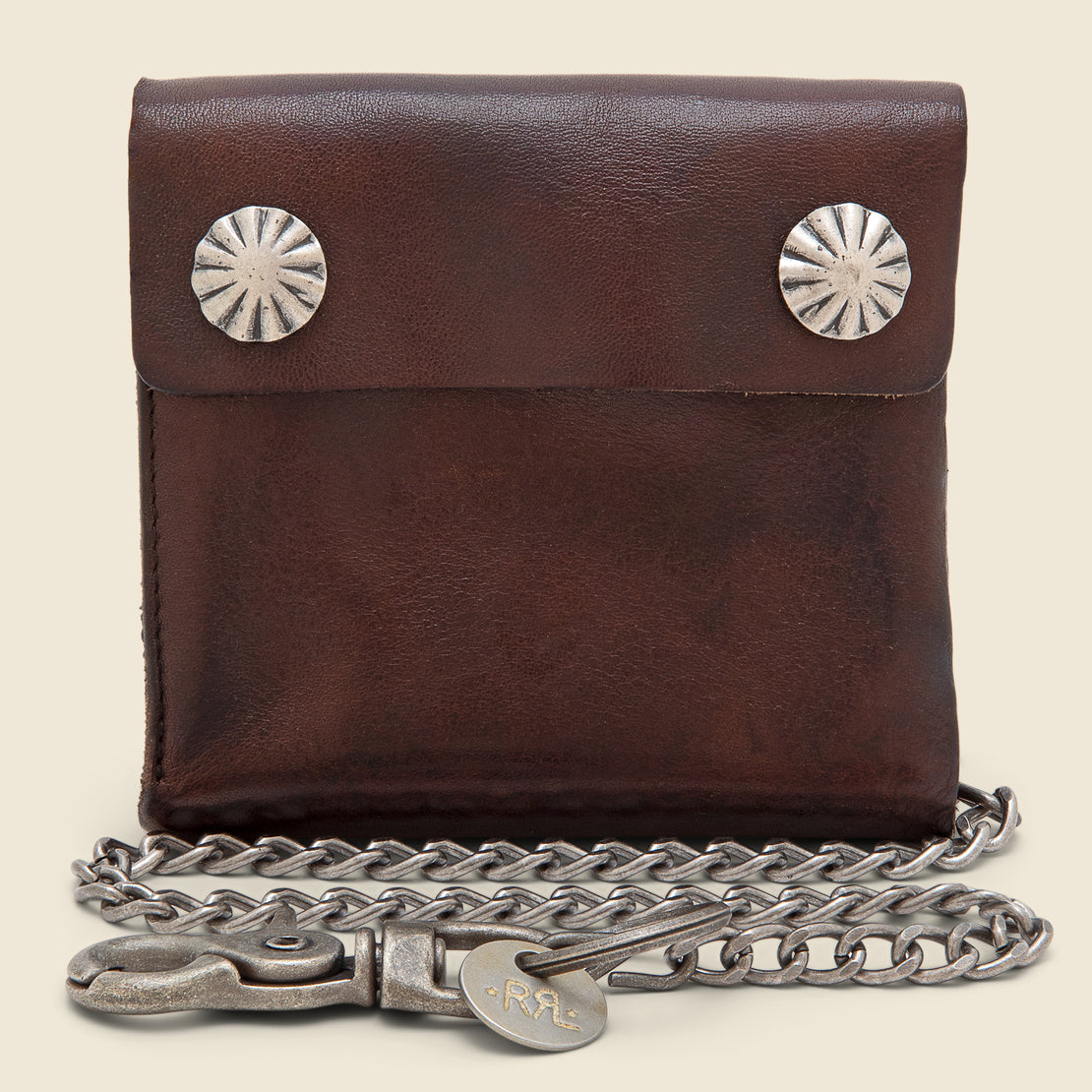 Handmade Leather Mid Wallet Biker Wallet Chain Wallet black/silver 