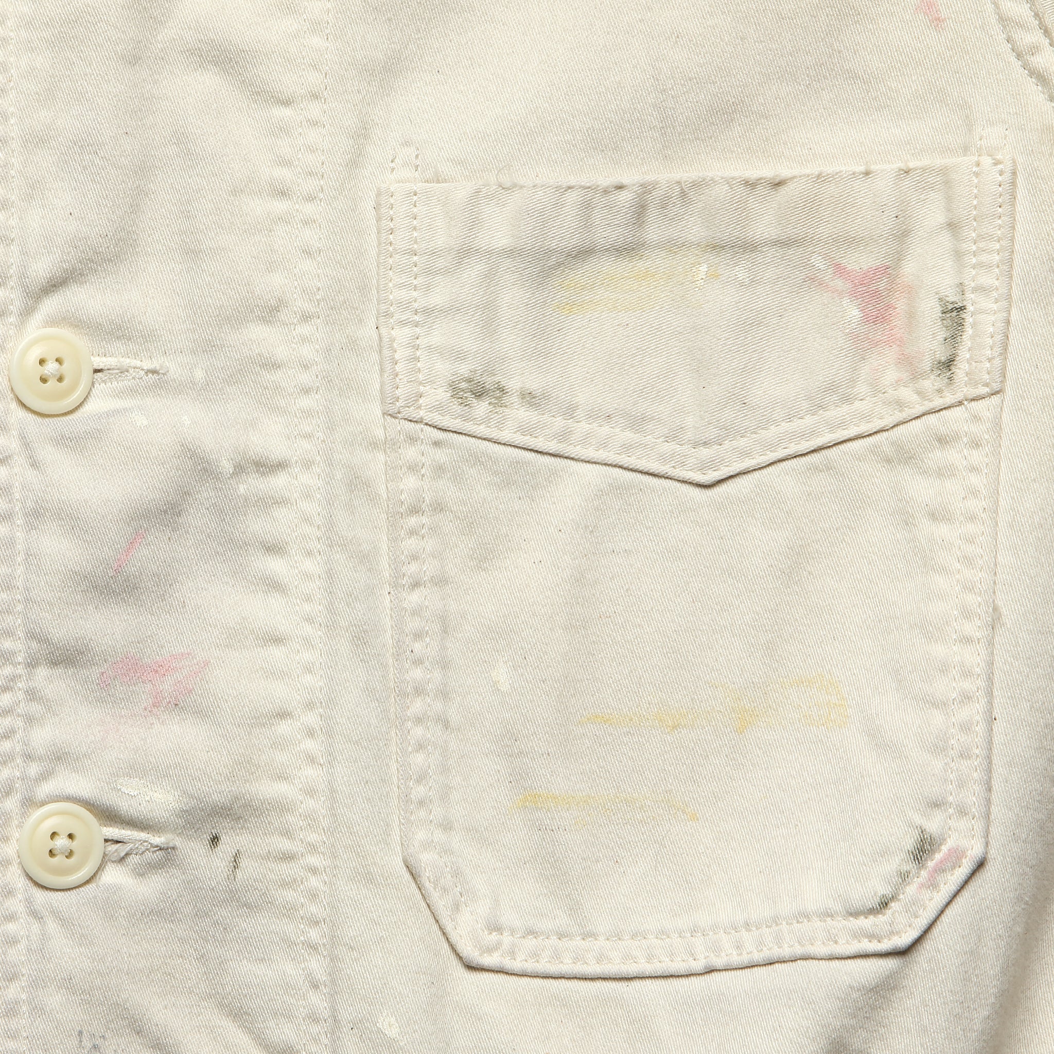 
                          Mathieu Work Jacket - Paint Splatter Off White - RRL - STAG Provisions - Outerwear - Coat / Jacket
                        