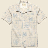 Seascape Print Workshirt - Creme Multi - RRL - STAG Provisions - Tops - S/S Woven - Other Pattern