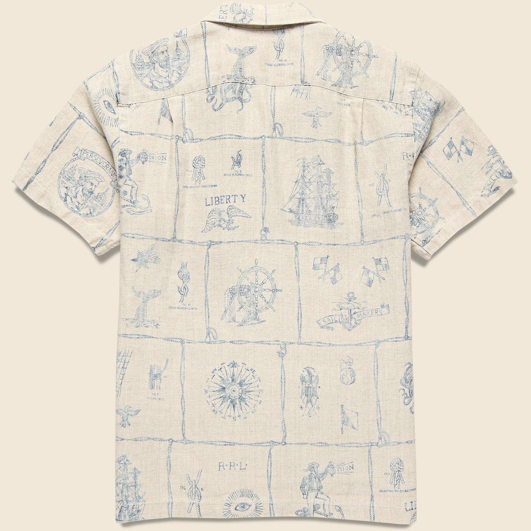 
                          Seascape Print Workshirt - Creme Multi - RRL - STAG Provisions - Tops - S/S Woven - Other Pattern
                        