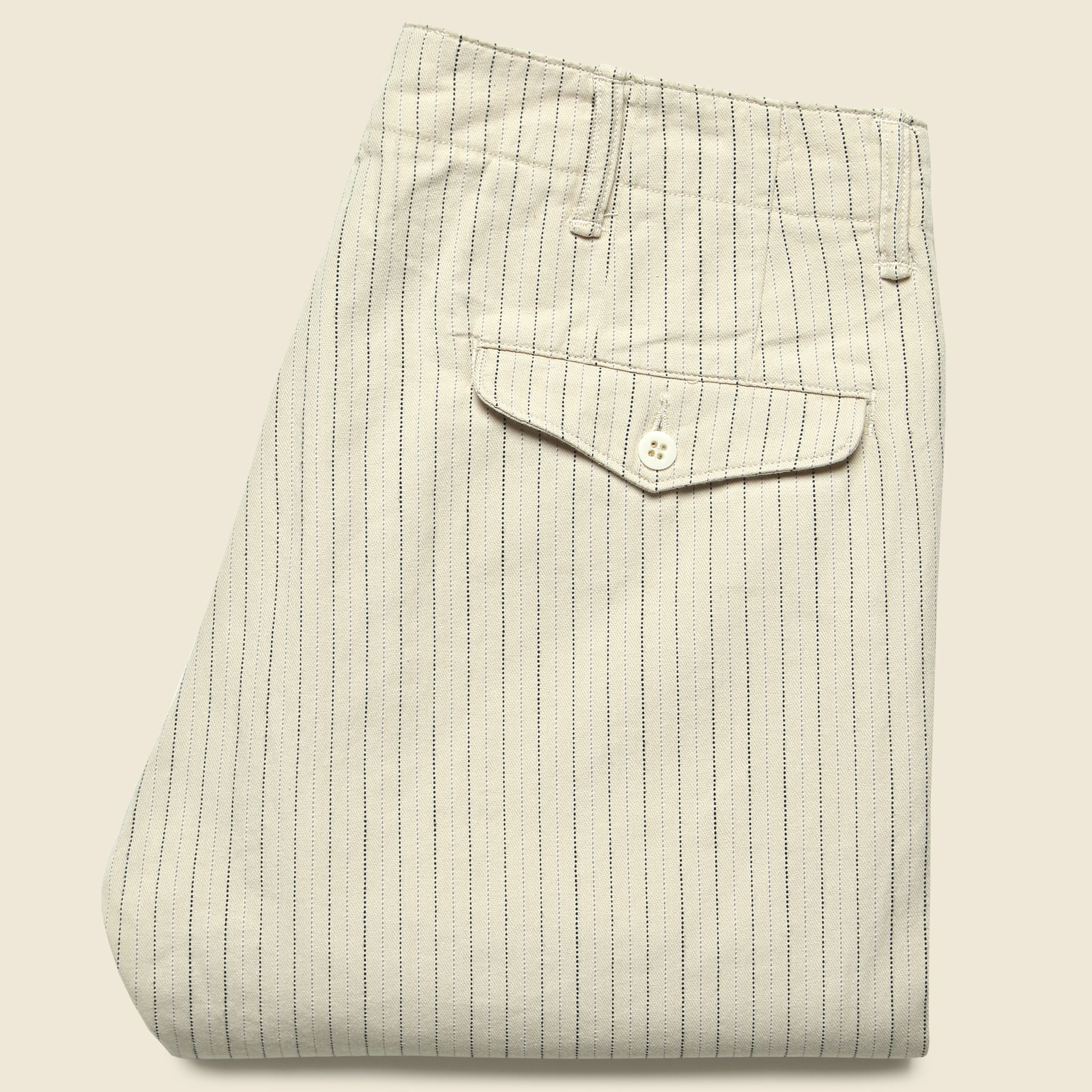 Officer Chino - Cream Multi Stripe - RRL - STAG Provisions - Pants - Twill