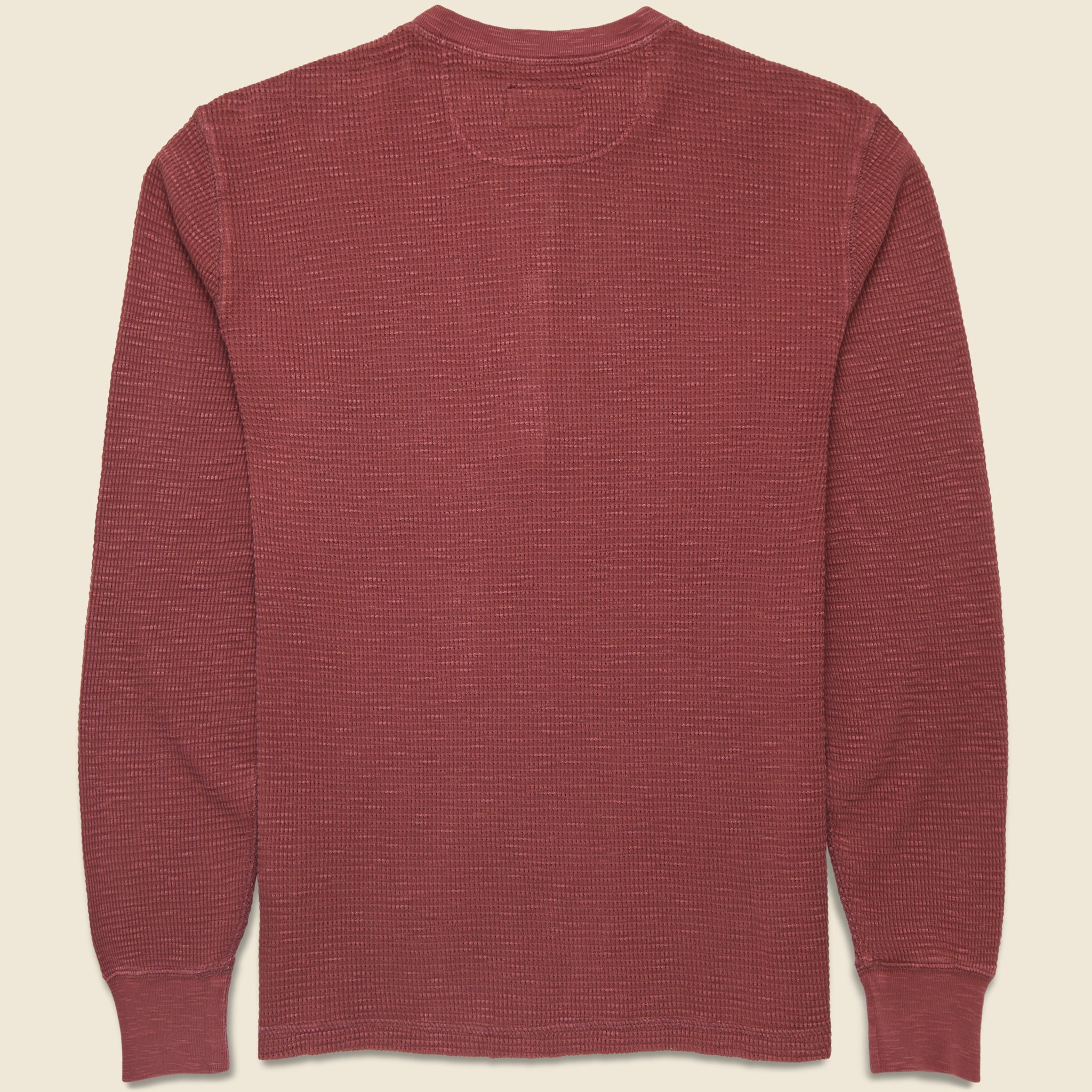 
                          Waffle-Knit Henley - Wine
                        
