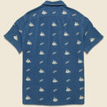 Marshall Embroidered Camp Shirt - Blue - RRL - STAG Provisions - Tops - S/S Woven - Other Pattern