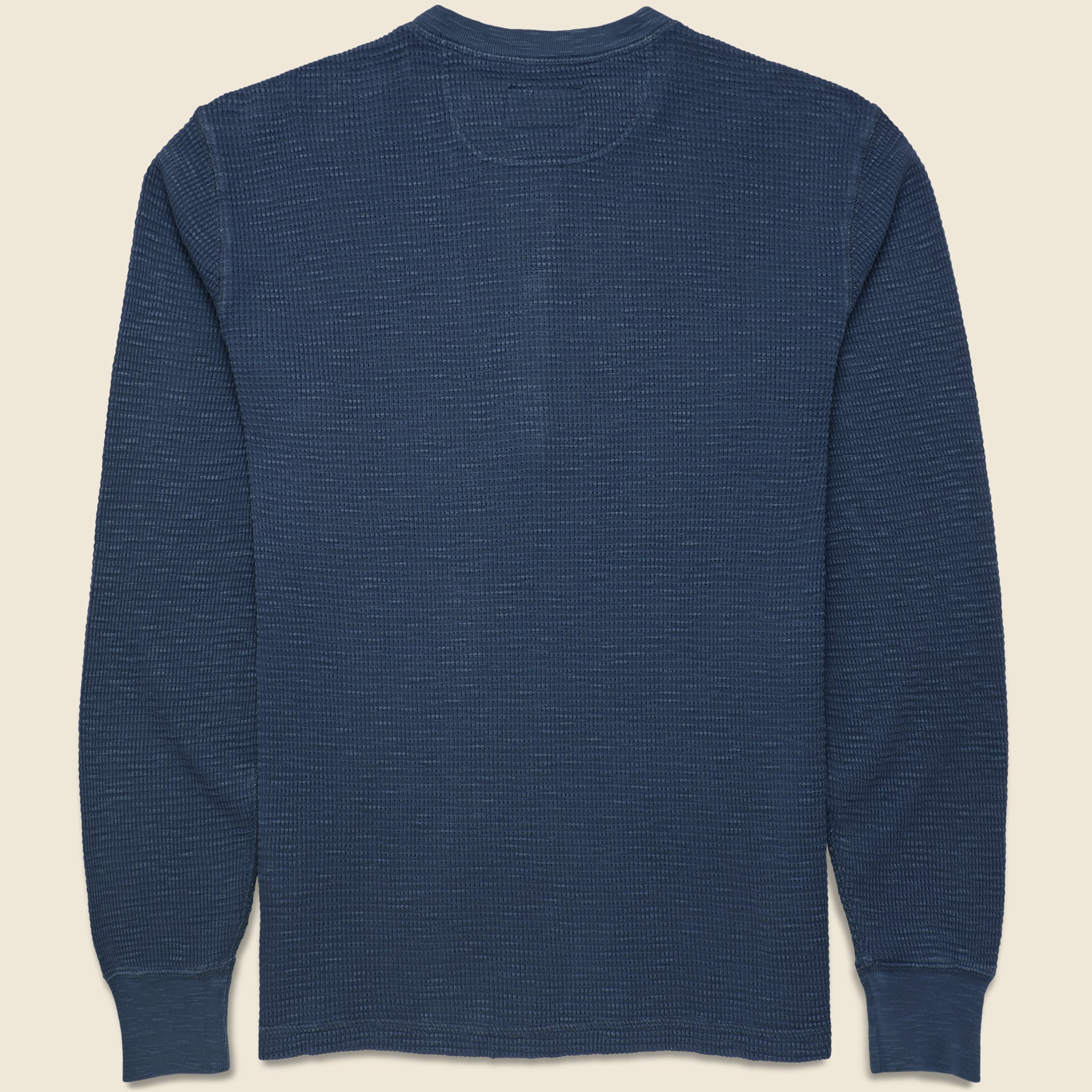 
                          Waffle Knit Henley - Navy Heather
                        
