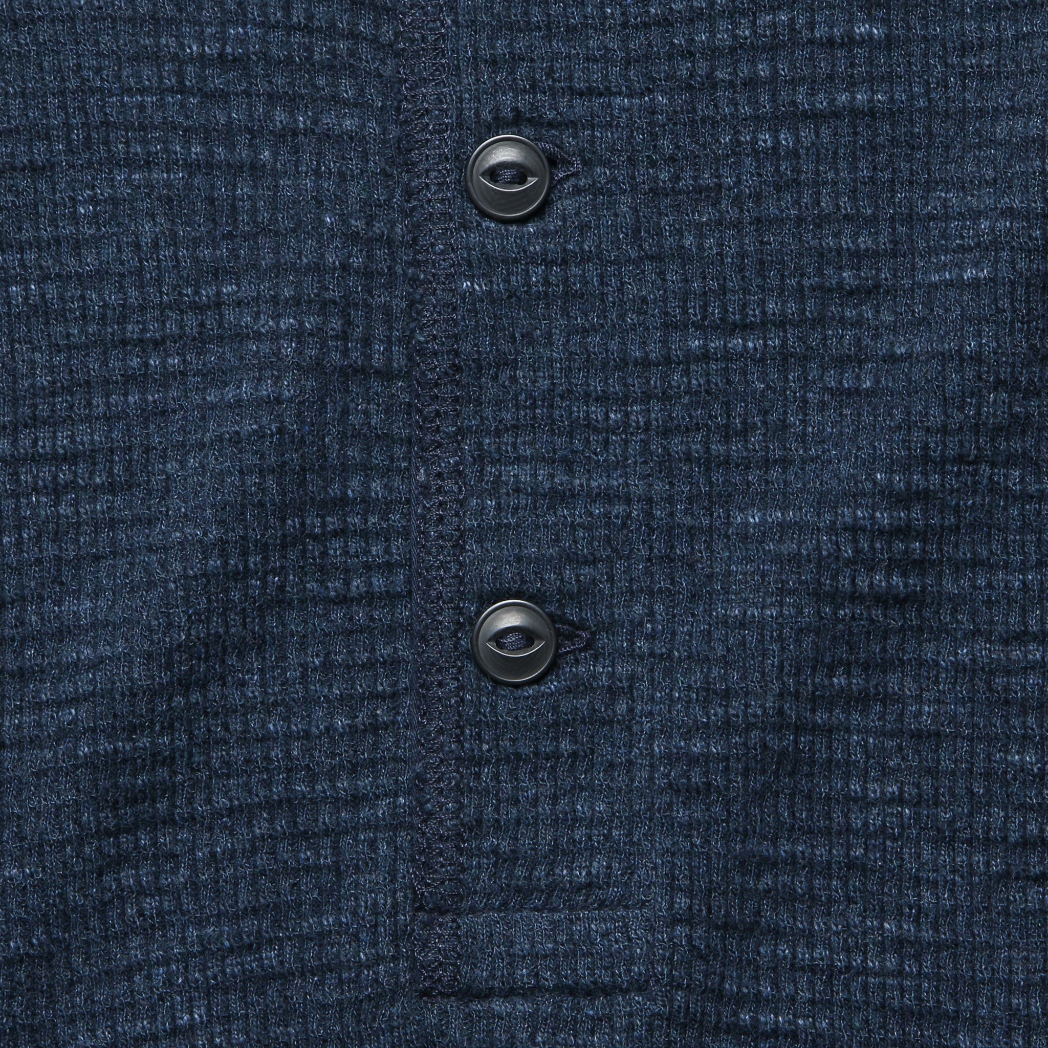 
                          Waffle Knit Henley - Navy Heather
                        