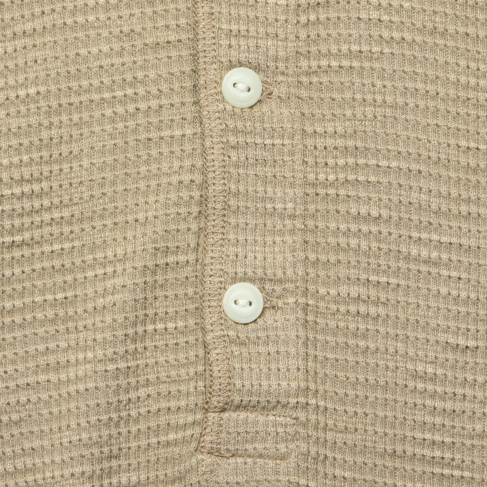 
                          Waffle Knit Henley - Spring Beige
                        