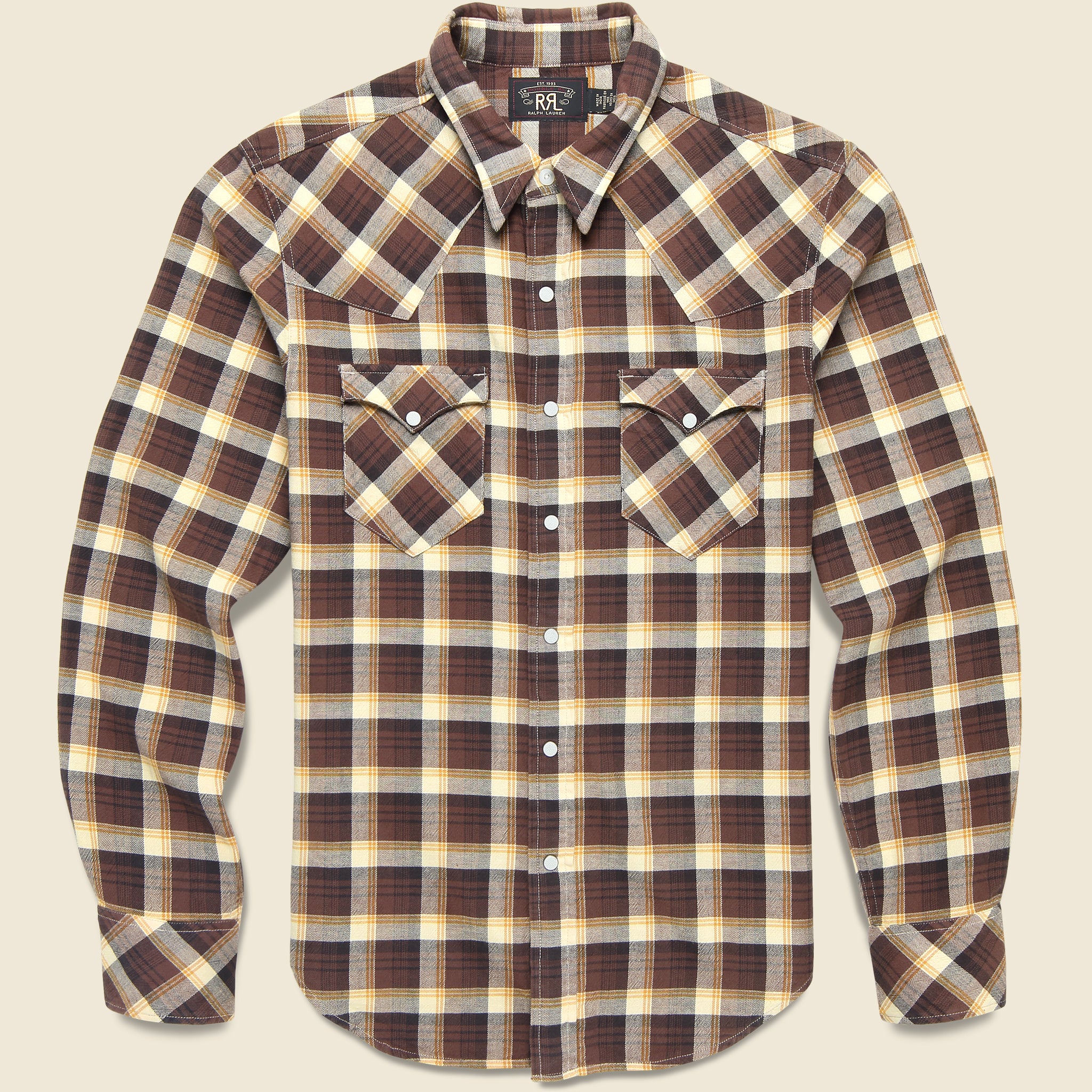 Buffalo Workshirt - Brown - RRL - STAG Provisions - Tops - L/S Woven - Plaid
