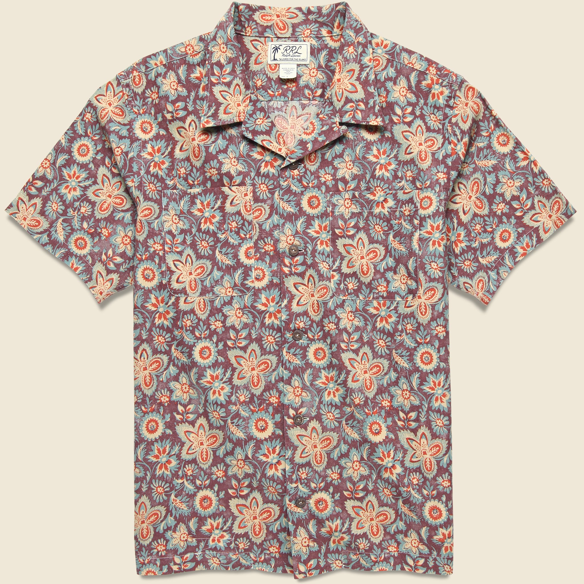 Paisley Camp Shirt - Blue - RRL - STAG Provisions - Tops - S/S Woven - Floral