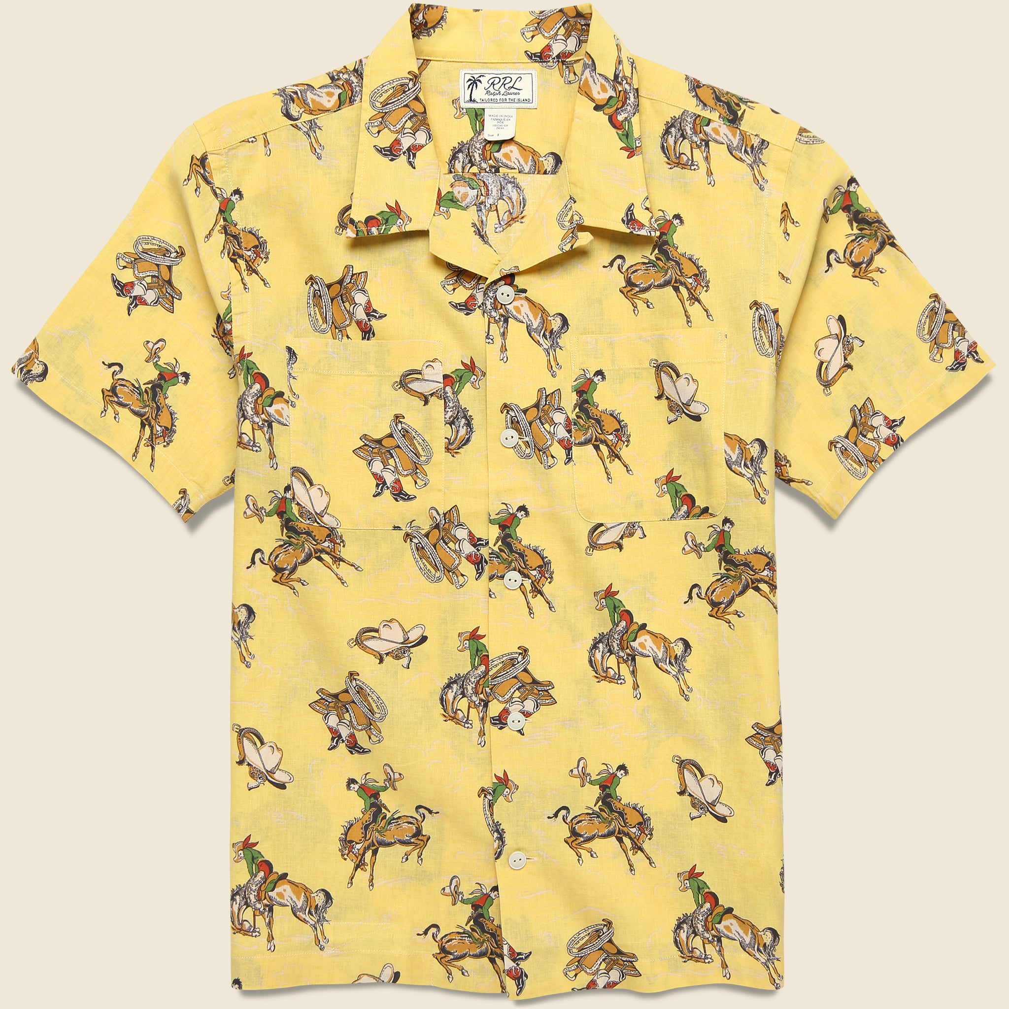 Bronco Camp Shirt - Yellow - RRL - STAG Provisions - Tops - S/S Woven - Other Pattern