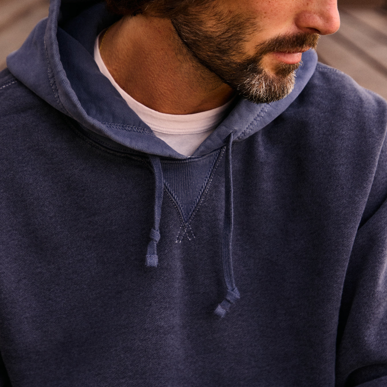 Two-Tone Fleece Hoodie - Navy - RRL - STAG Provisions - Tops - Fleece / Sweatshirt
